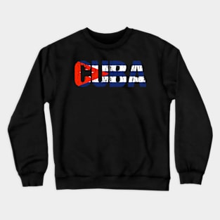 Cuba Flag Cuban Distressed Crewneck Sweatshirt